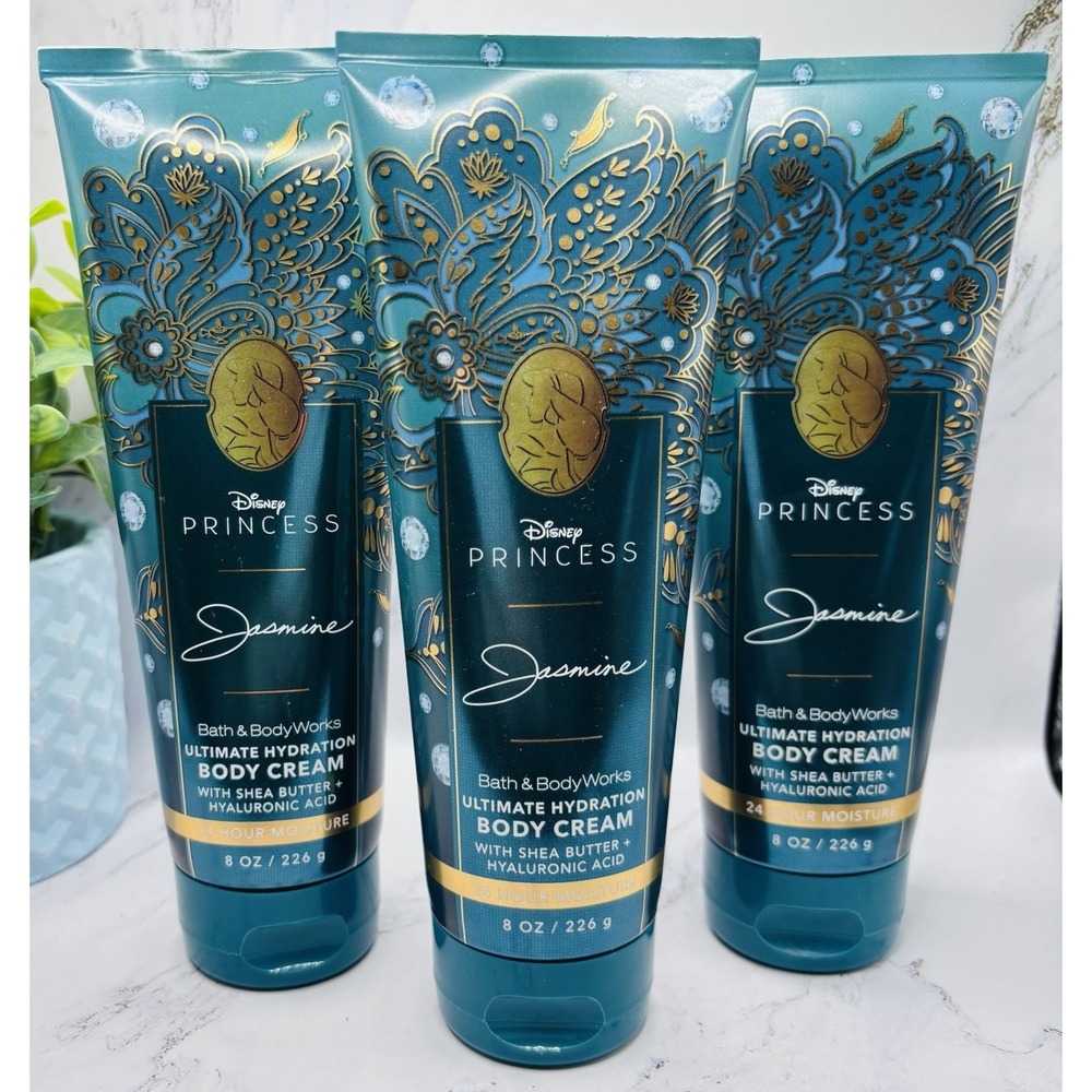 NEW Bath & Body Works Lot of 3 Tubes Disney Princess Jasmine Body Cream 8 oz